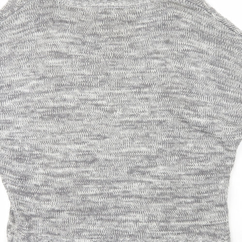 Peacocks Womens Grey Roll Neck Geometric Acrylic Pullover Jumper Size S