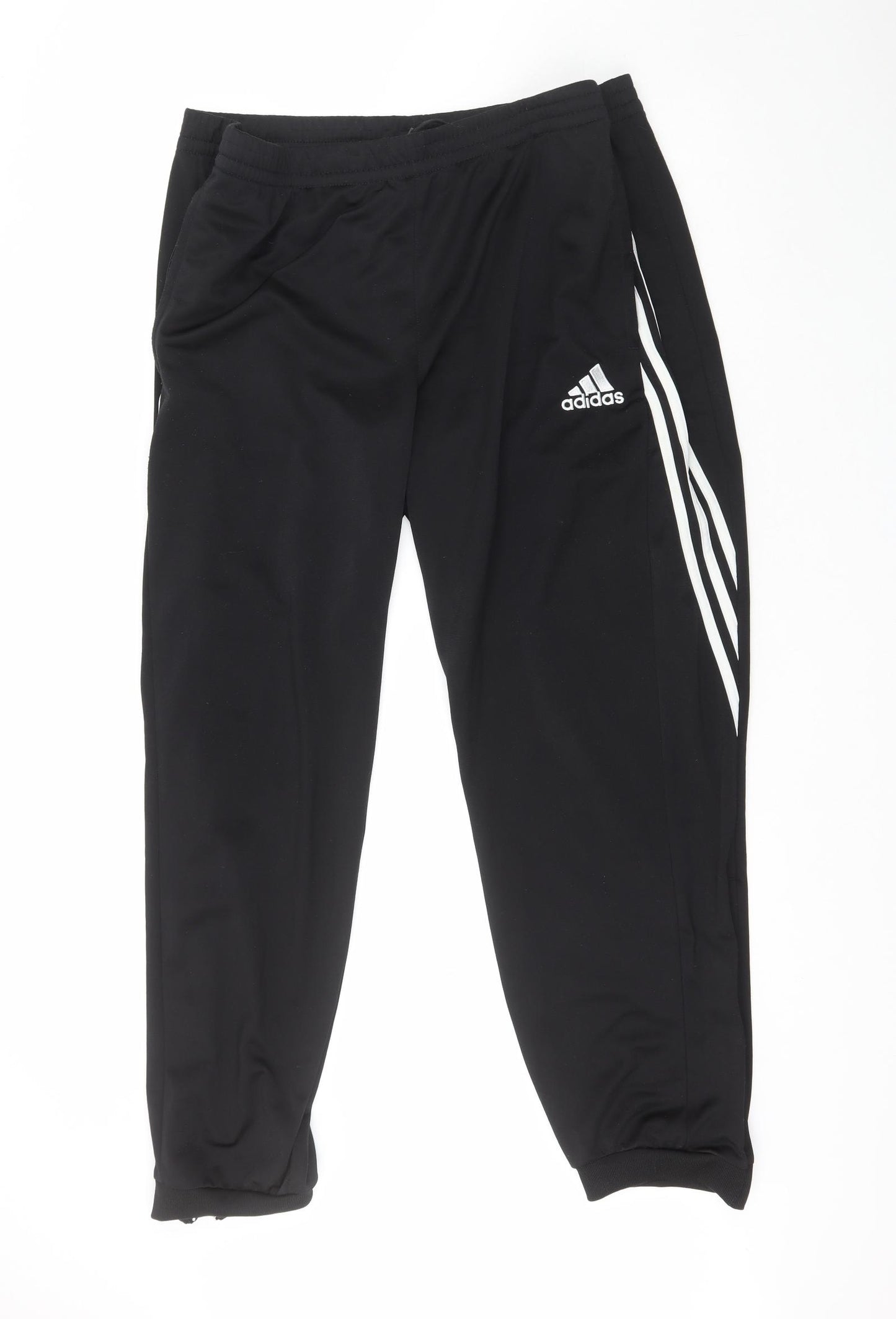 adidas Mens Black  Polyester Sweatpants Trousers Size 2XL L29 in Regular