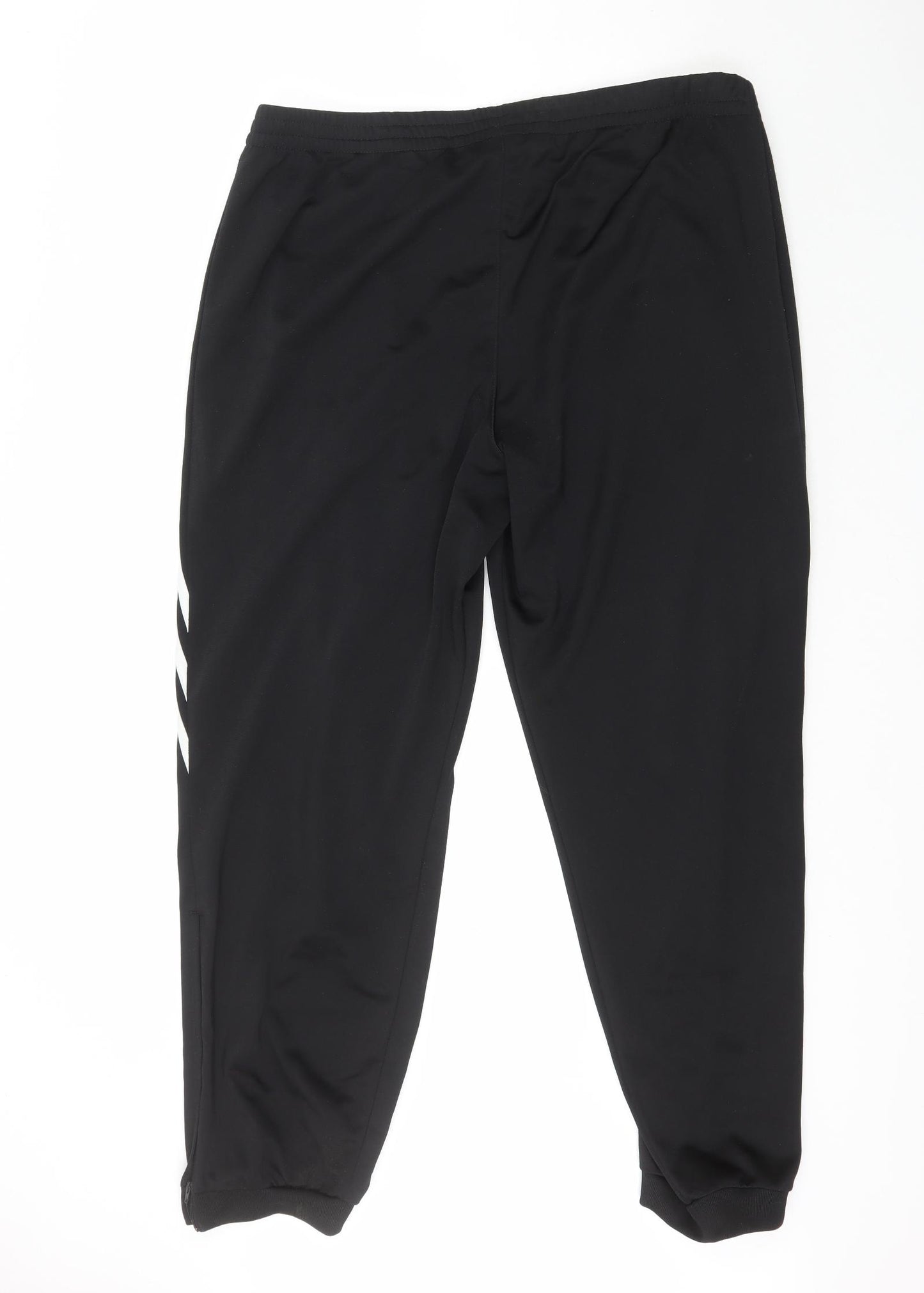 adidas Mens Black  Polyester Sweatpants Trousers Size 2XL L29 in Regular