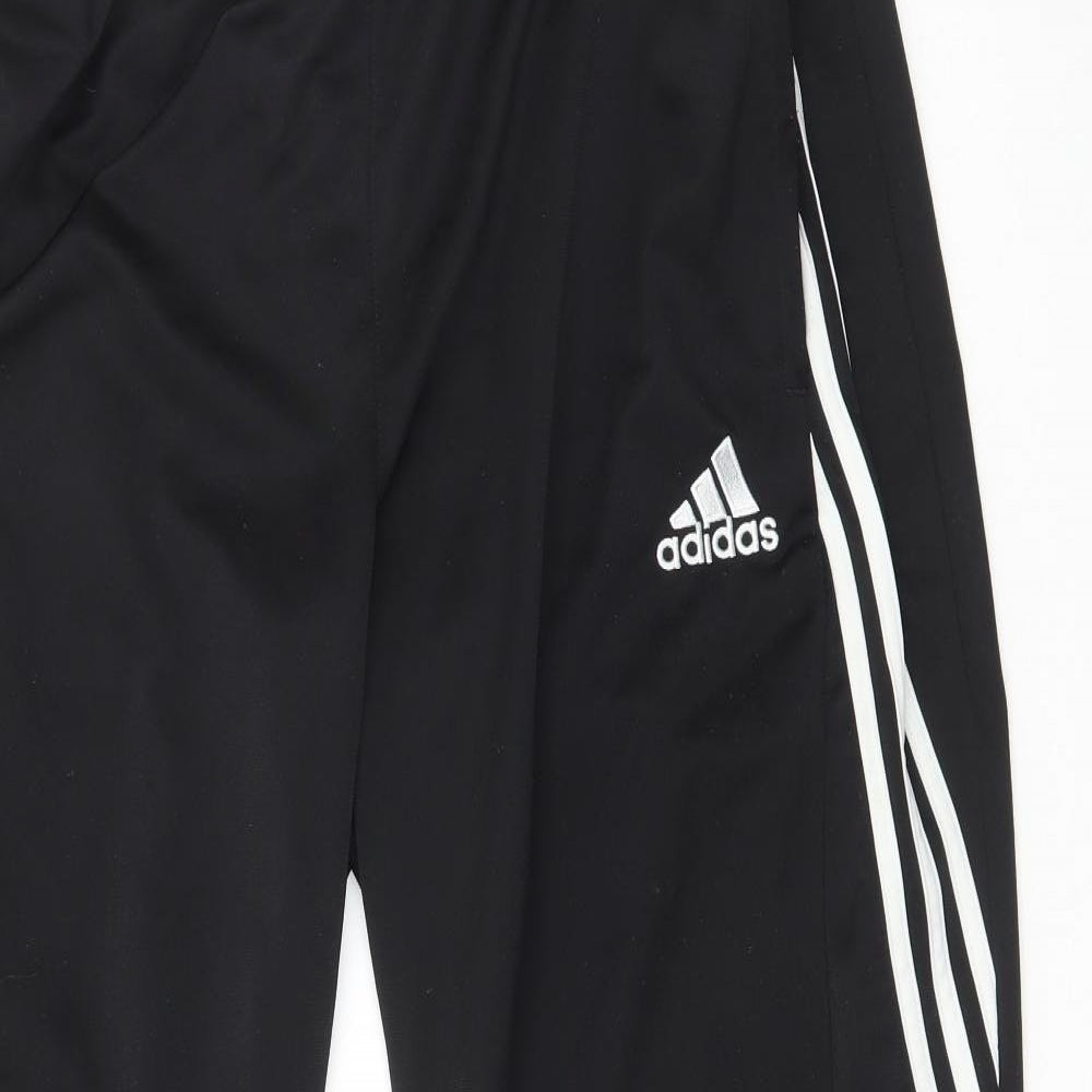 adidas Mens Black  Polyester Sweatpants Trousers Size 2XL L29 in Regular