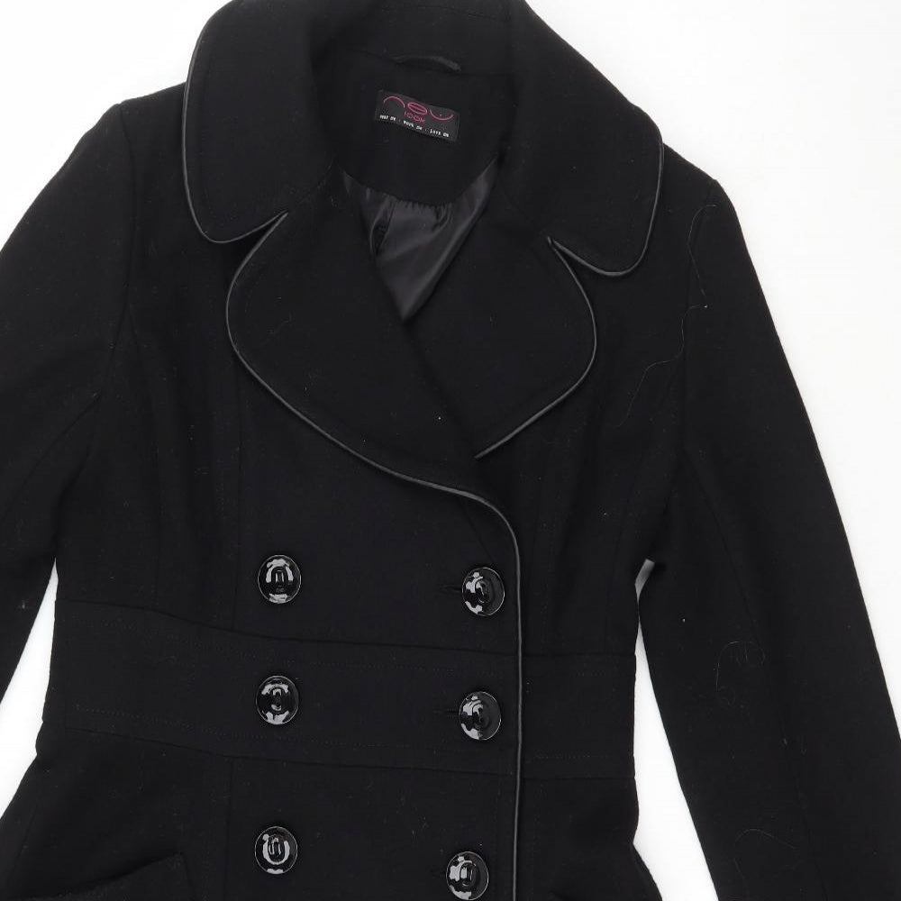 New Look Womens Black   Trench Coat Coat Size 12