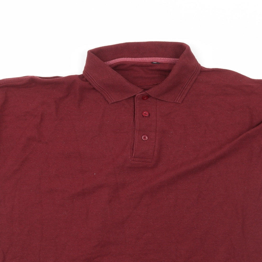 Preworn Mens Red  Cotton  Polo Size XL Collared