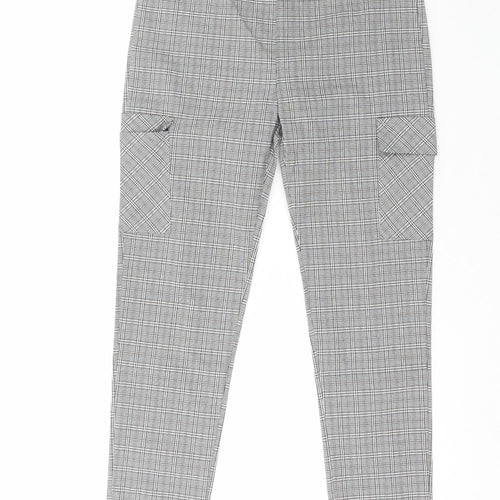 Cherry Koko  Womens Grey Plaid Cotton Trousers  Size M L25.5 in Regular