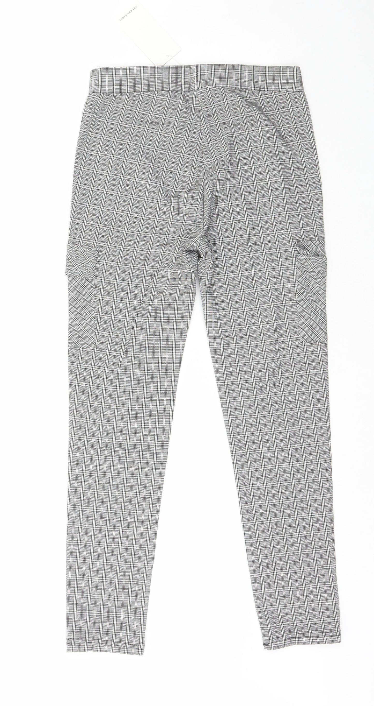 Cherry Koko  Womens Grey Plaid Cotton Trousers  Size M L25.5 in Regular