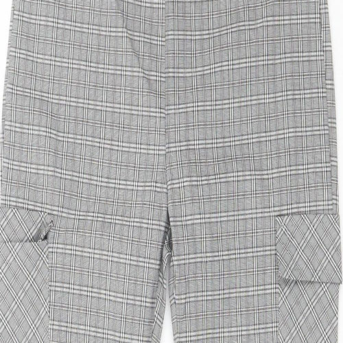Cherry Koko  Womens Grey Plaid Cotton Trousers  Size M L25.5 in Regular