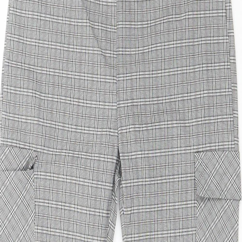 Cherry Koko  Womens Grey Plaid Cotton Trousers  Size M L25.5 in Regular