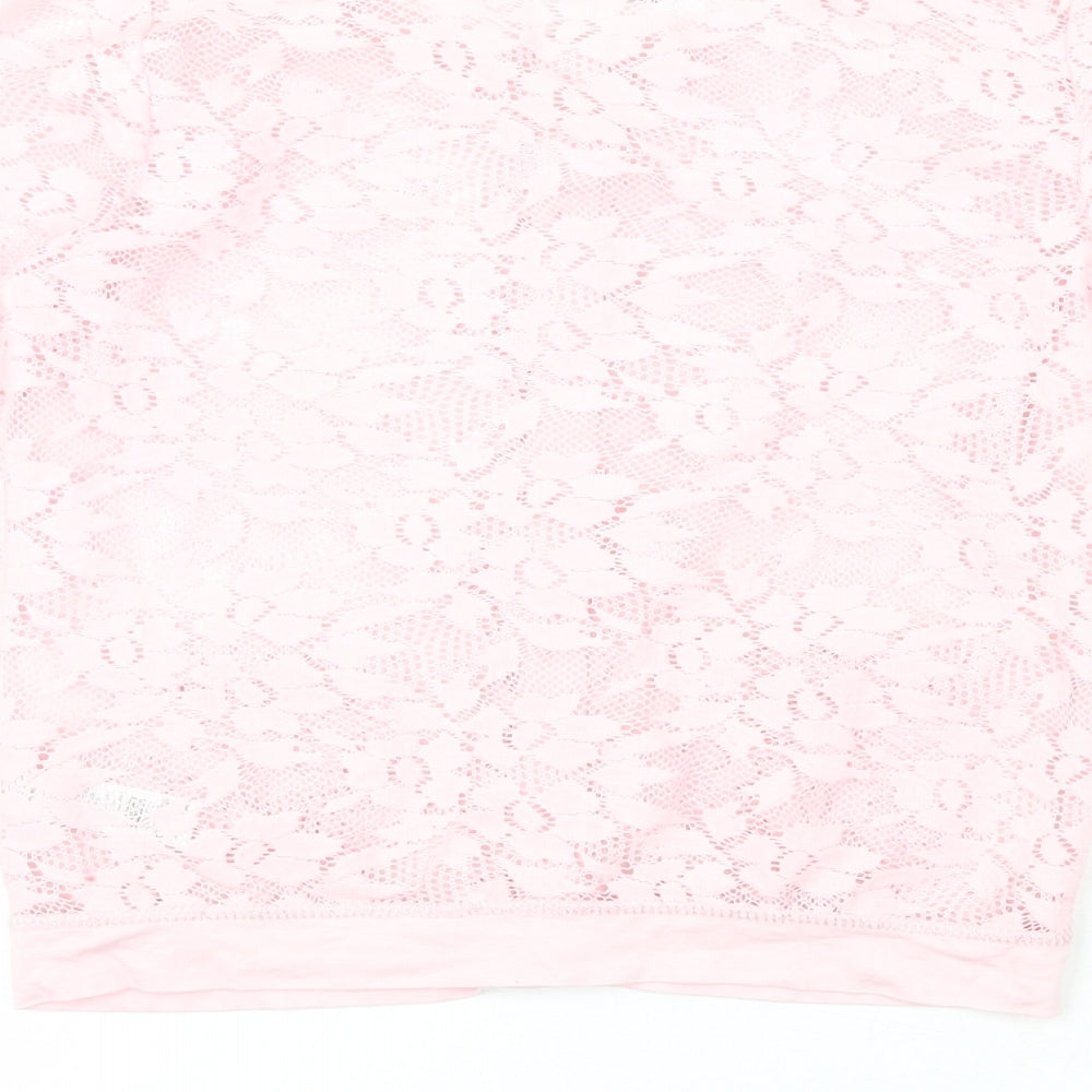 Tammy Girls Pink Crew Neck  100% Polyester Cardigan Jumper Size 10-11 Years   - Flowers