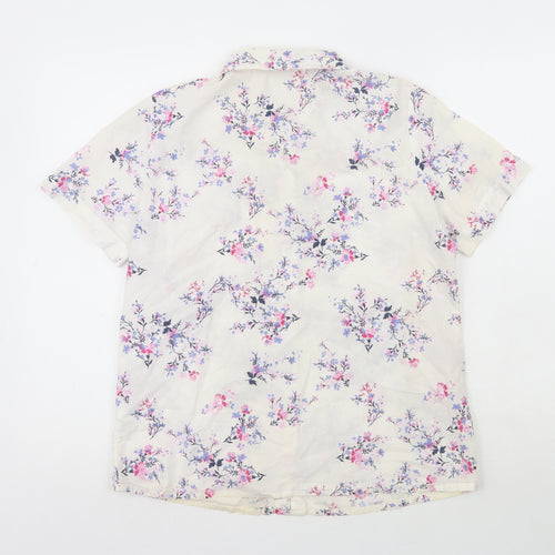 Damart Boys Multicoloured  100% Cotton Basic Button-Up Size 14 Years Collared  - Flowers