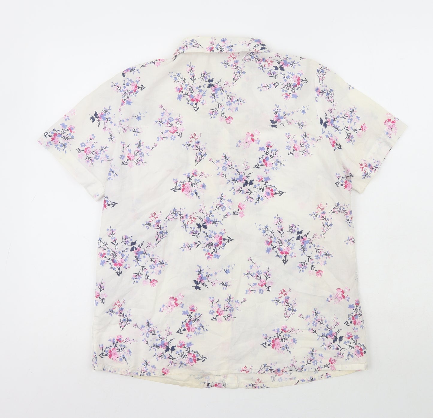 Damart Boys Multicoloured  100% Cotton Basic Button-Up Size 14 Years Collared  - Flowers