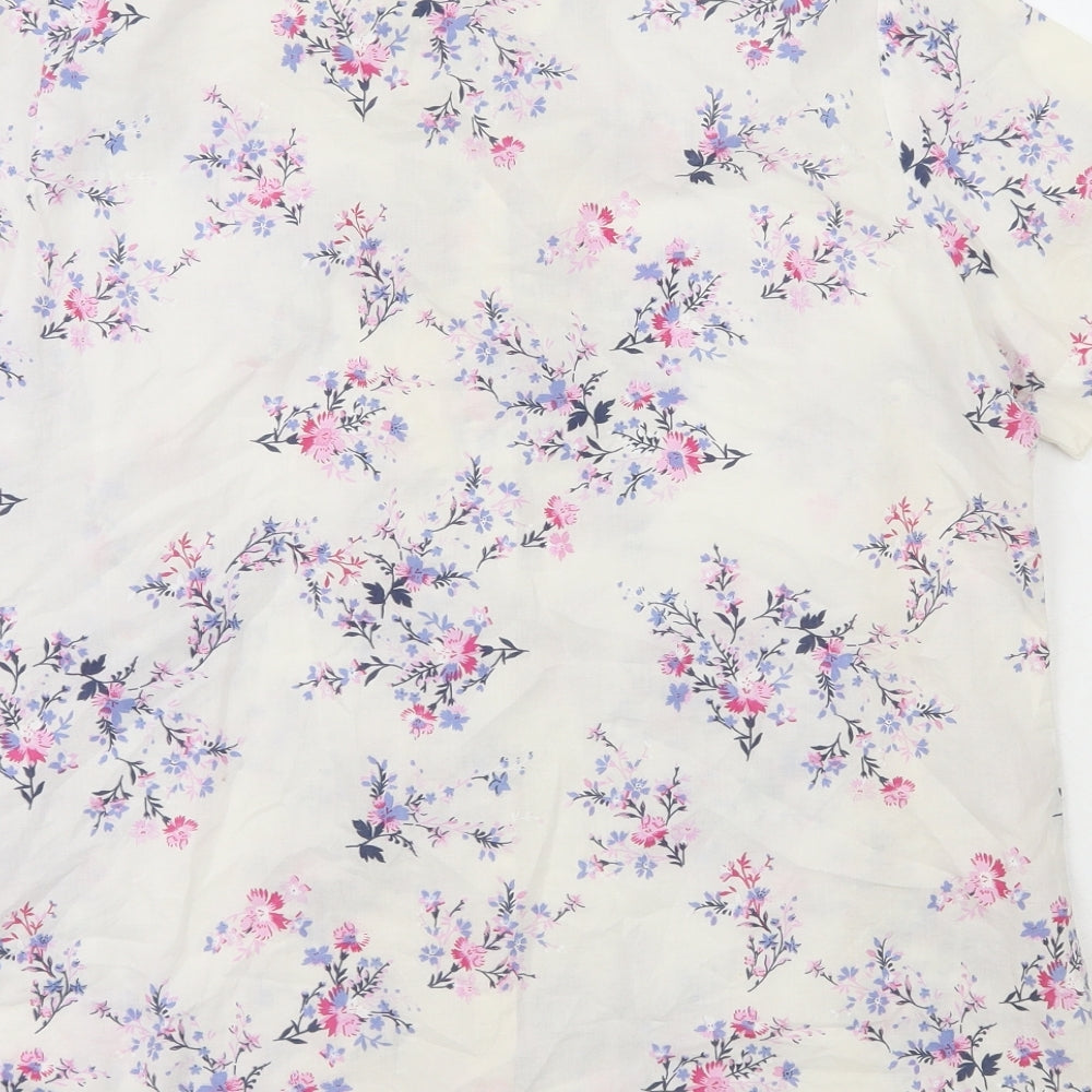 Damart Boys Multicoloured  100% Cotton Basic Button-Up Size 14 Years Collared  - Flowers