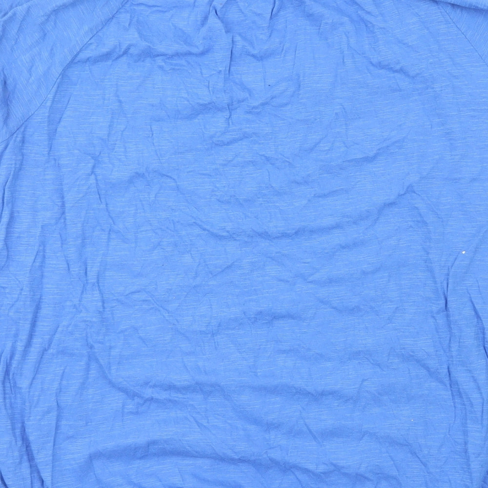 F&F Womens Blue Geometric 100% Cotton Basic T-Shirt Size 16 V-Neck