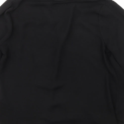 Papaya Womens Black  Polyester Basic Blouse Size 14 Collared