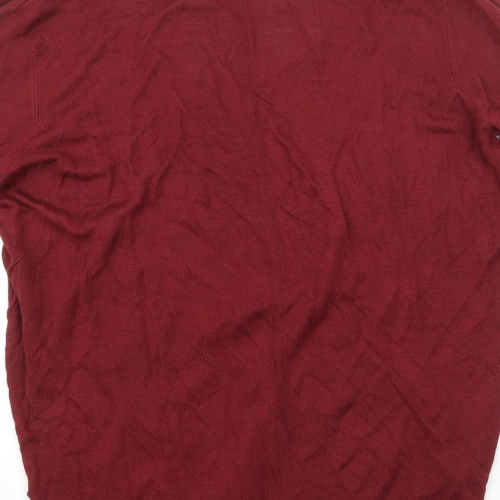 NEXT Womens Brown V-Neck  Viscose Pullover Jumper Size 10