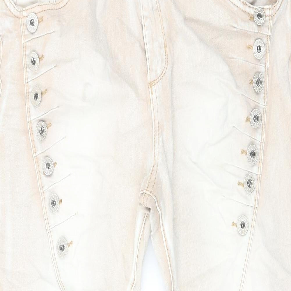 Zac&Zoe Womens Ivory  Cotton Straight Jeans Size M L25 in Regular