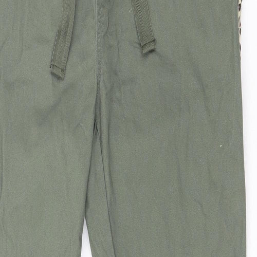 Glissade Womens Green Animal Print Cotton Trousers  Size M L27 in Regular