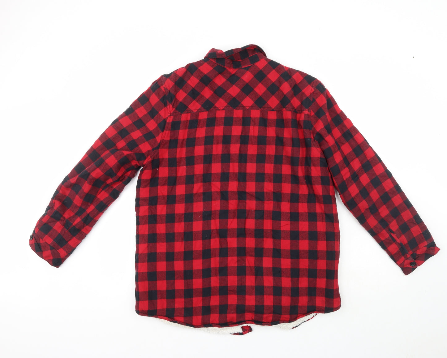 Zara Womens Red Check  Jacket Coat Size 14
