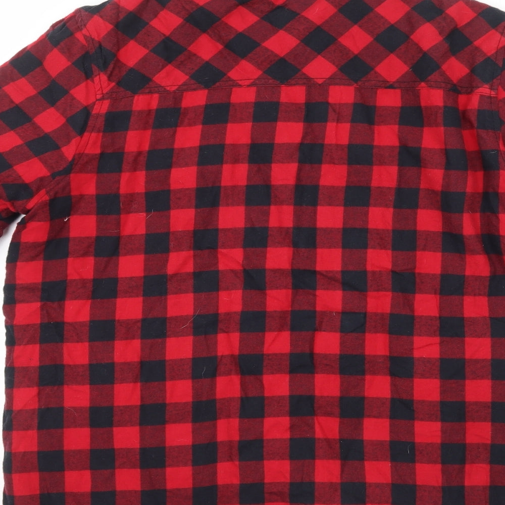 Zara Womens Red Check  Jacket Coat Size 14