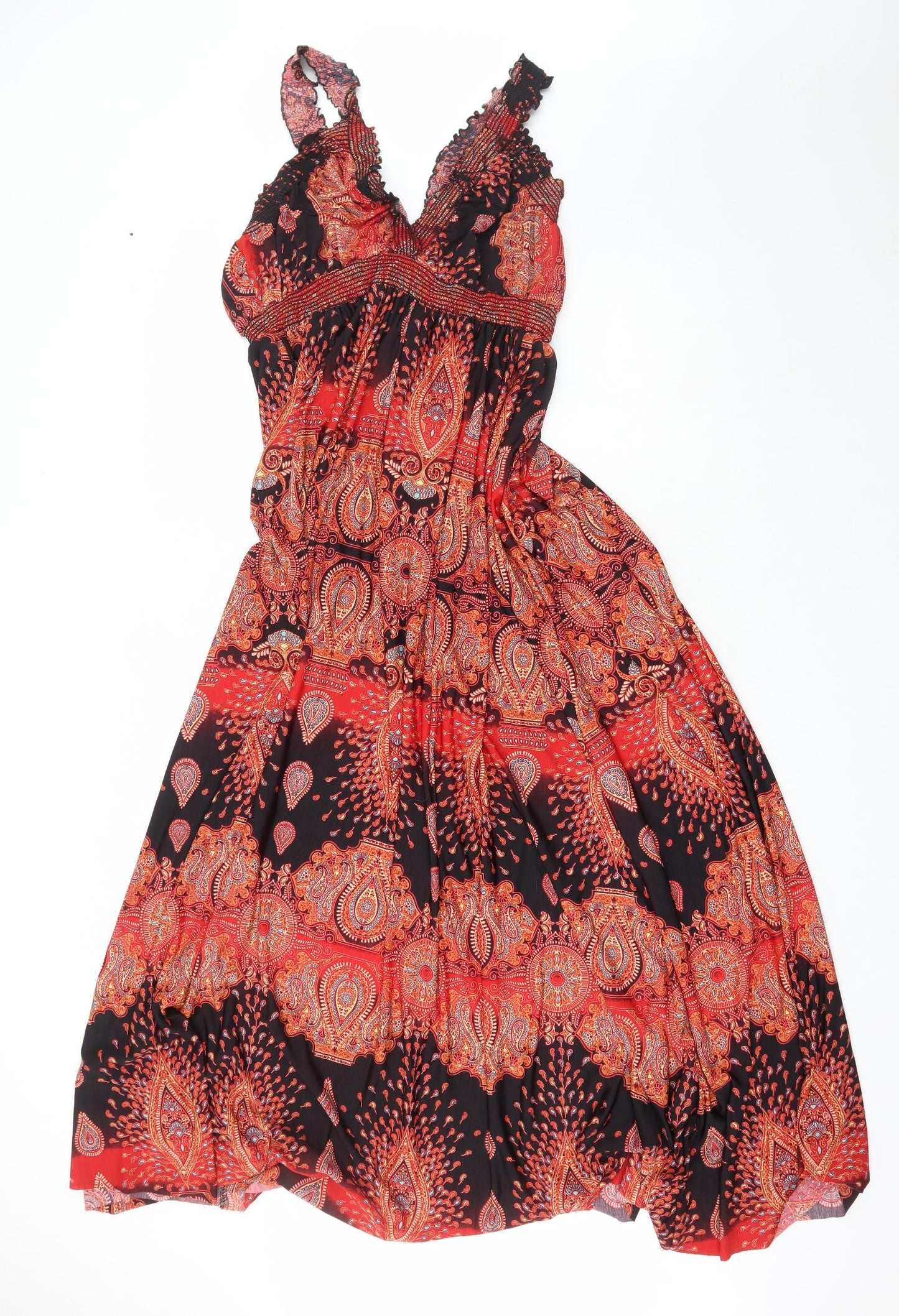 AX Paris  Womens Multicoloured Paisley Polyester Fit & Flare  Size 18  V-Neck