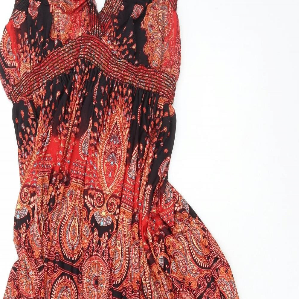 AX Paris  Womens Multicoloured Paisley Polyester Fit & Flare  Size 18  V-Neck