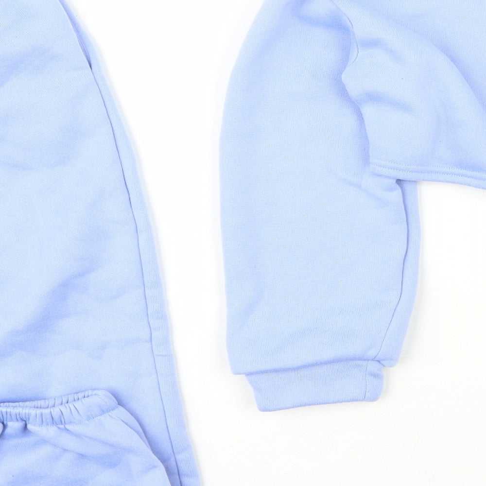 SheIn Womens Blue Solid Polyester Top Lounge Set Size XS