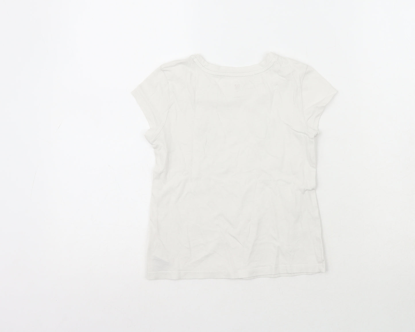 Gap Girls White  Polyester Pullover T-Shirt Size S Crew Neck  - Lama
