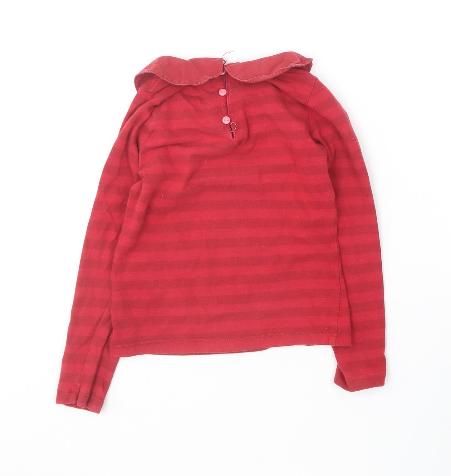 H&M Girls Red  Cotton Basic T-Shirt Size 3-4 Years Collared
