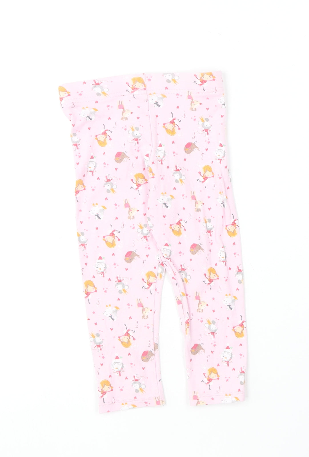 F&F Girls Pink Geometric Cotton Jogger Leggings Size 18-24 Months