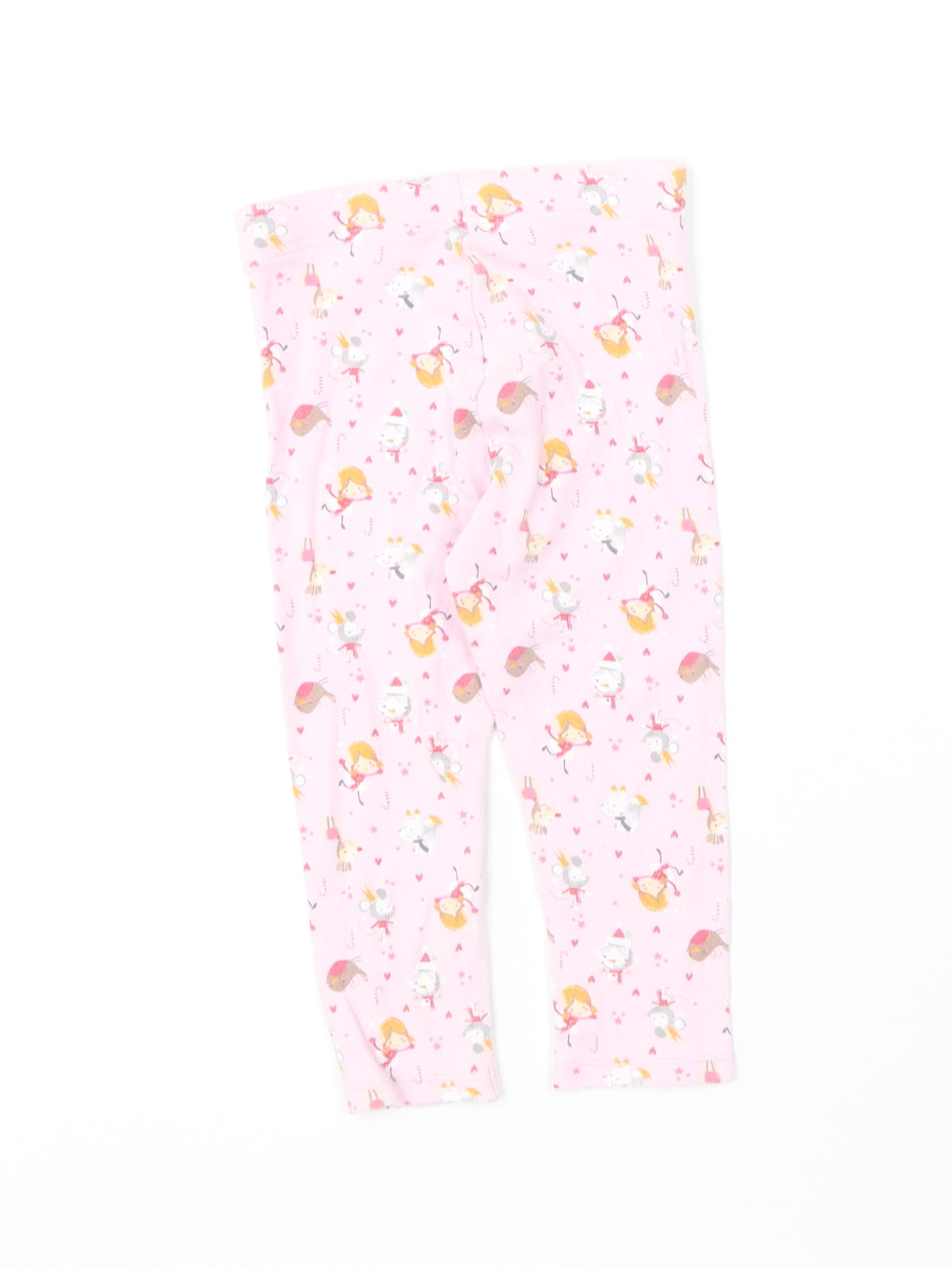 F&F Girls Pink Geometric Cotton Jogger Leggings Size 18-24 Months