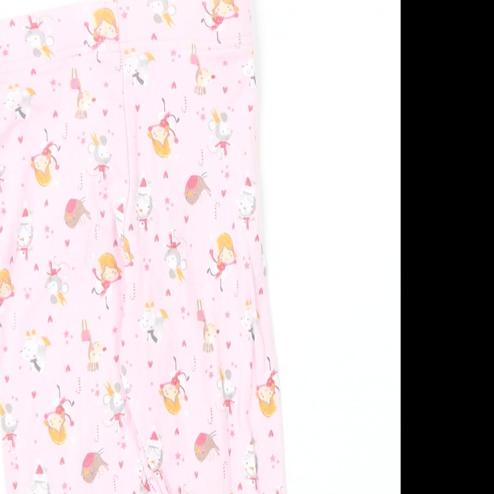 F&F Girls Pink Geometric Cotton Jogger Leggings Size 18-24 Months