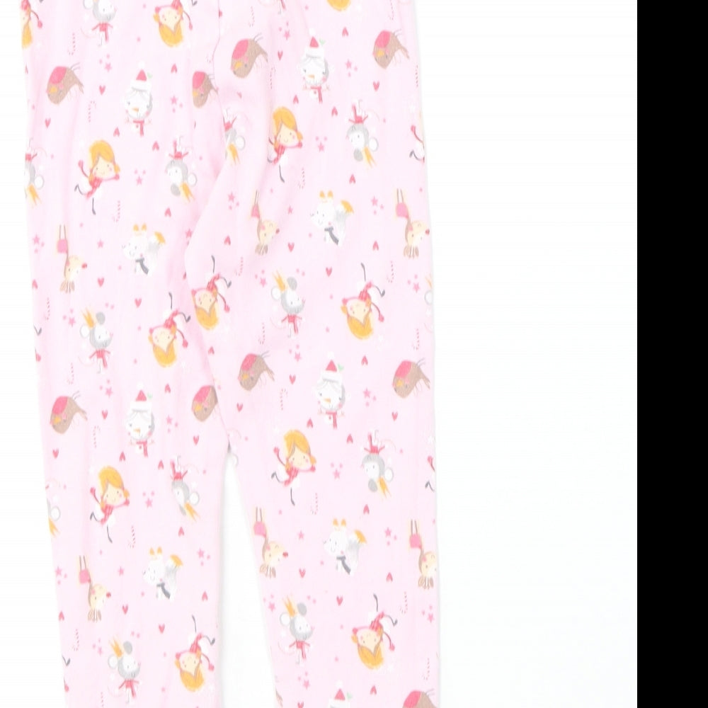 F&F Girls Pink Geometric Cotton Jogger Leggings Size 18-24 Months