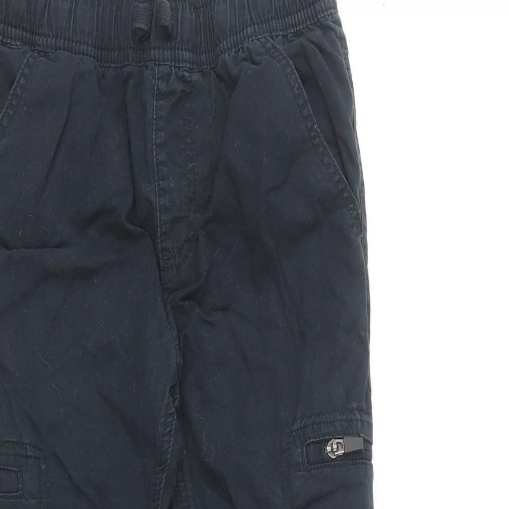 F&F Boys Blue  Cotton Cargo Trousers Size 9-10 Years  Regular
