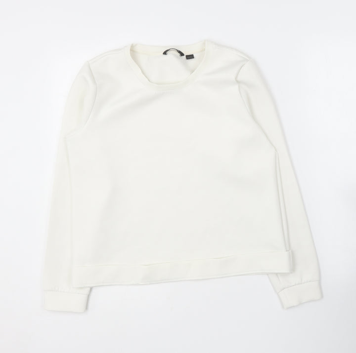 ESMARA Womens Ivory  Polyester Pullover Sweatshirt Size M