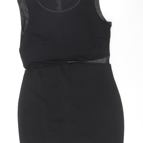 F&H Womens Black  Polyester Bodycon  Size L  Boat Neck