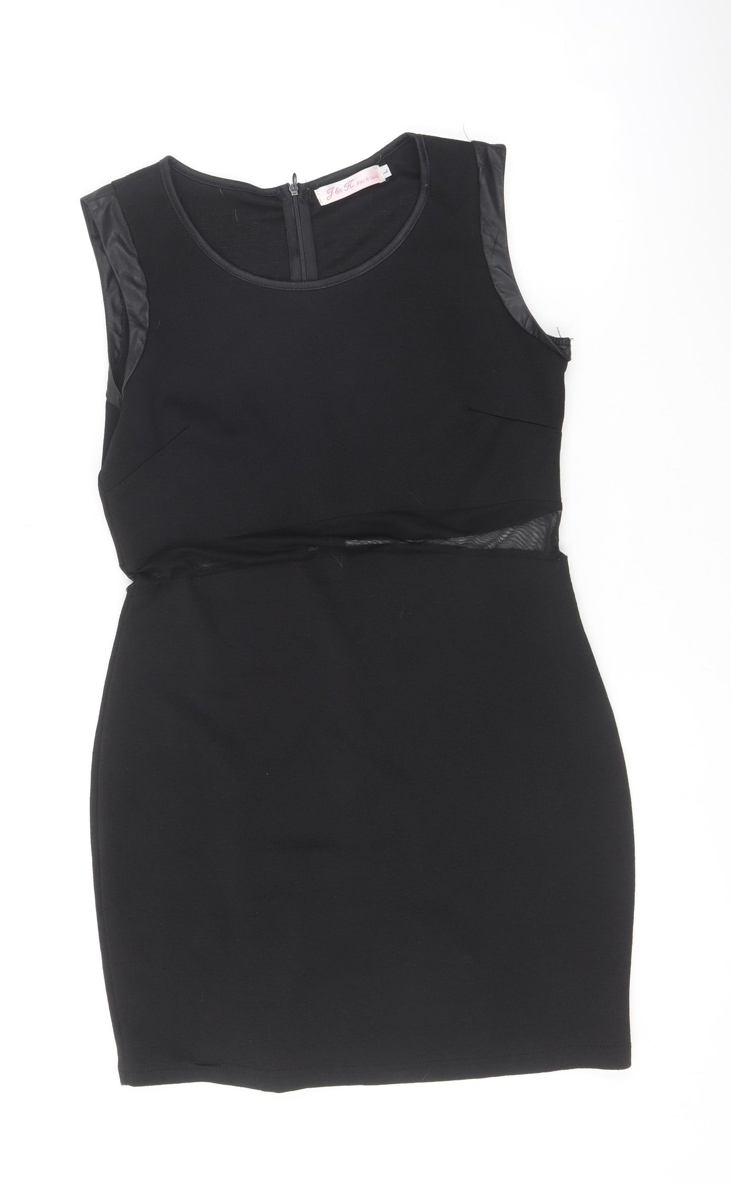 F&H Womens Black  Polyester Bodycon  Size L  Boat Neck