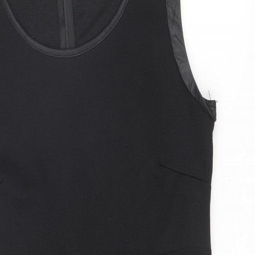 F&H Womens Black  Polyester Bodycon  Size L  Boat Neck