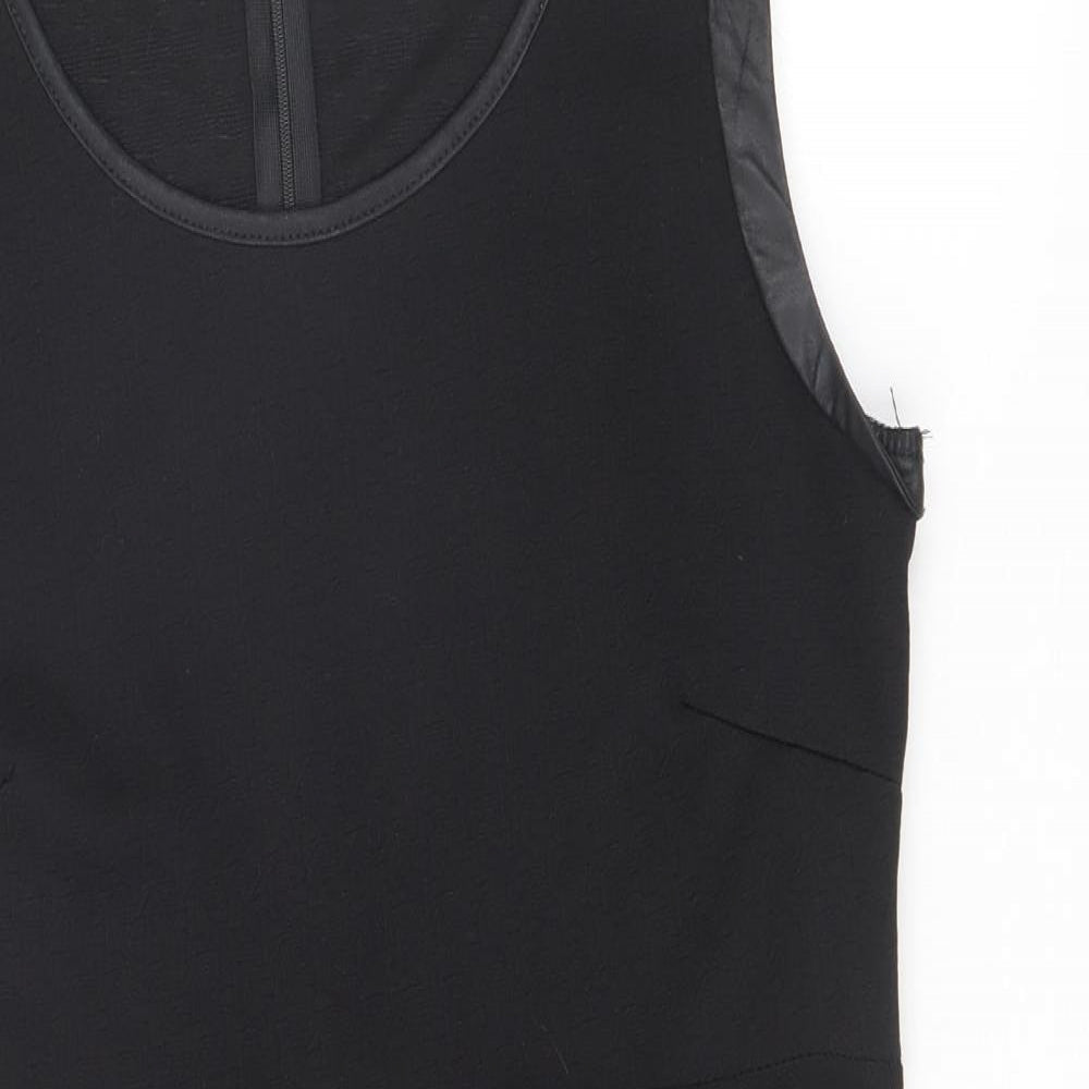 F&H Womens Black  Polyester Bodycon  Size L  Boat Neck