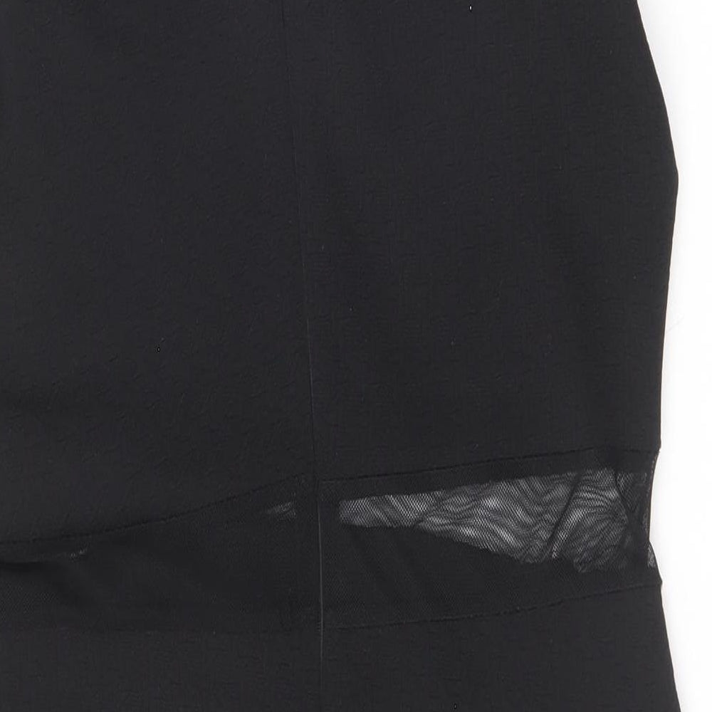 F&H Womens Black  Polyester Bodycon  Size L  Boat Neck
