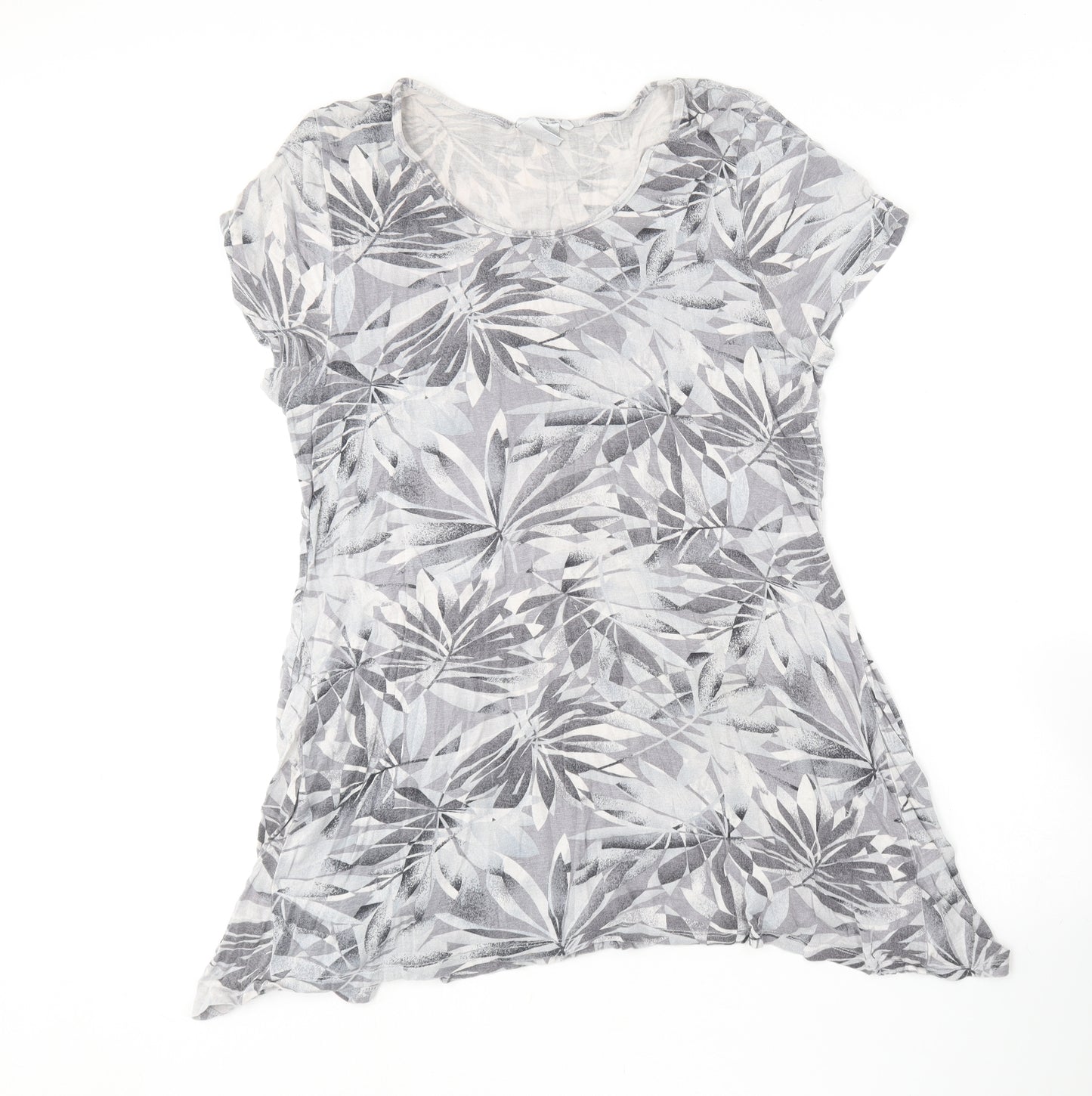 KARA Womens Grey  Viscose Basic T-Shirt Size XL Round Neck