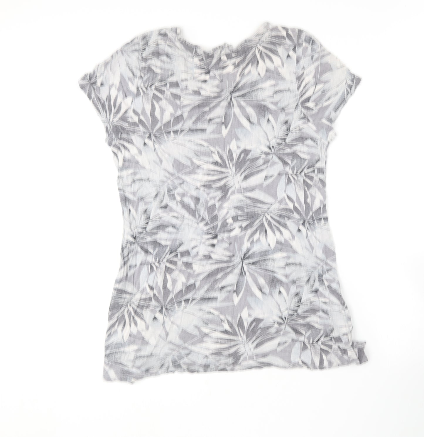 KARA Womens Grey  Viscose Basic T-Shirt Size XL Round Neck