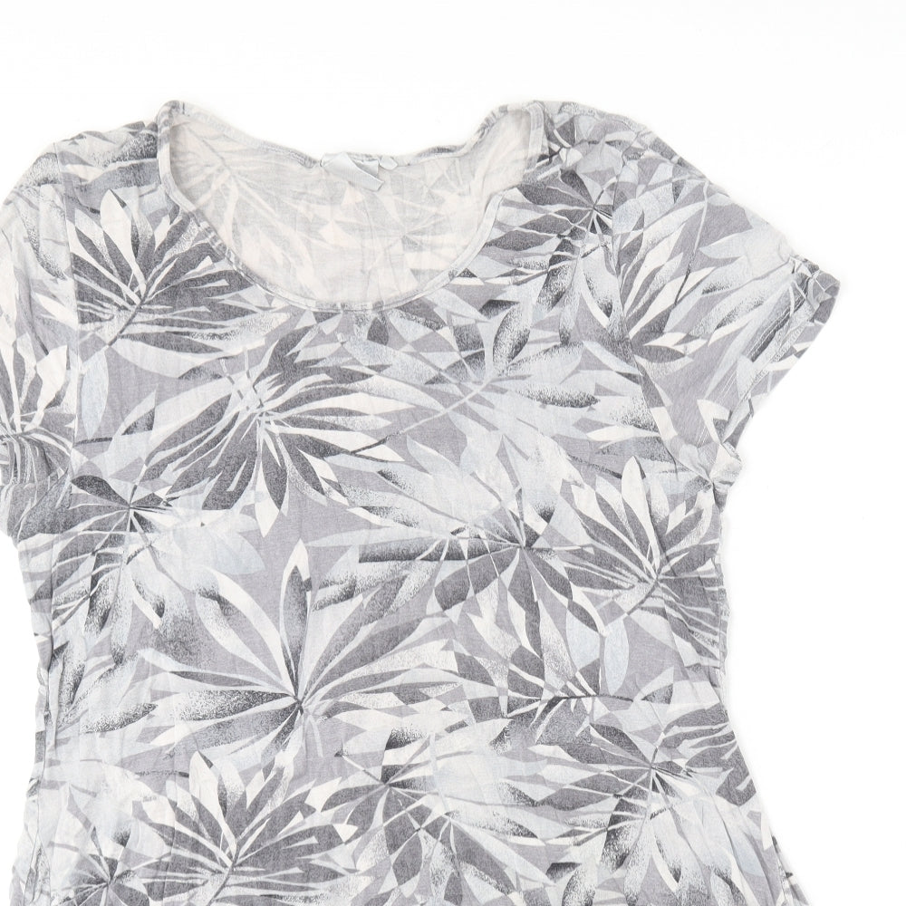 KARA Womens Grey  Viscose Basic T-Shirt Size XL Round Neck
