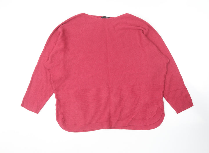 Dunnes Stores Womens Pink Round Neck Cotton Pullover Jumper Size L