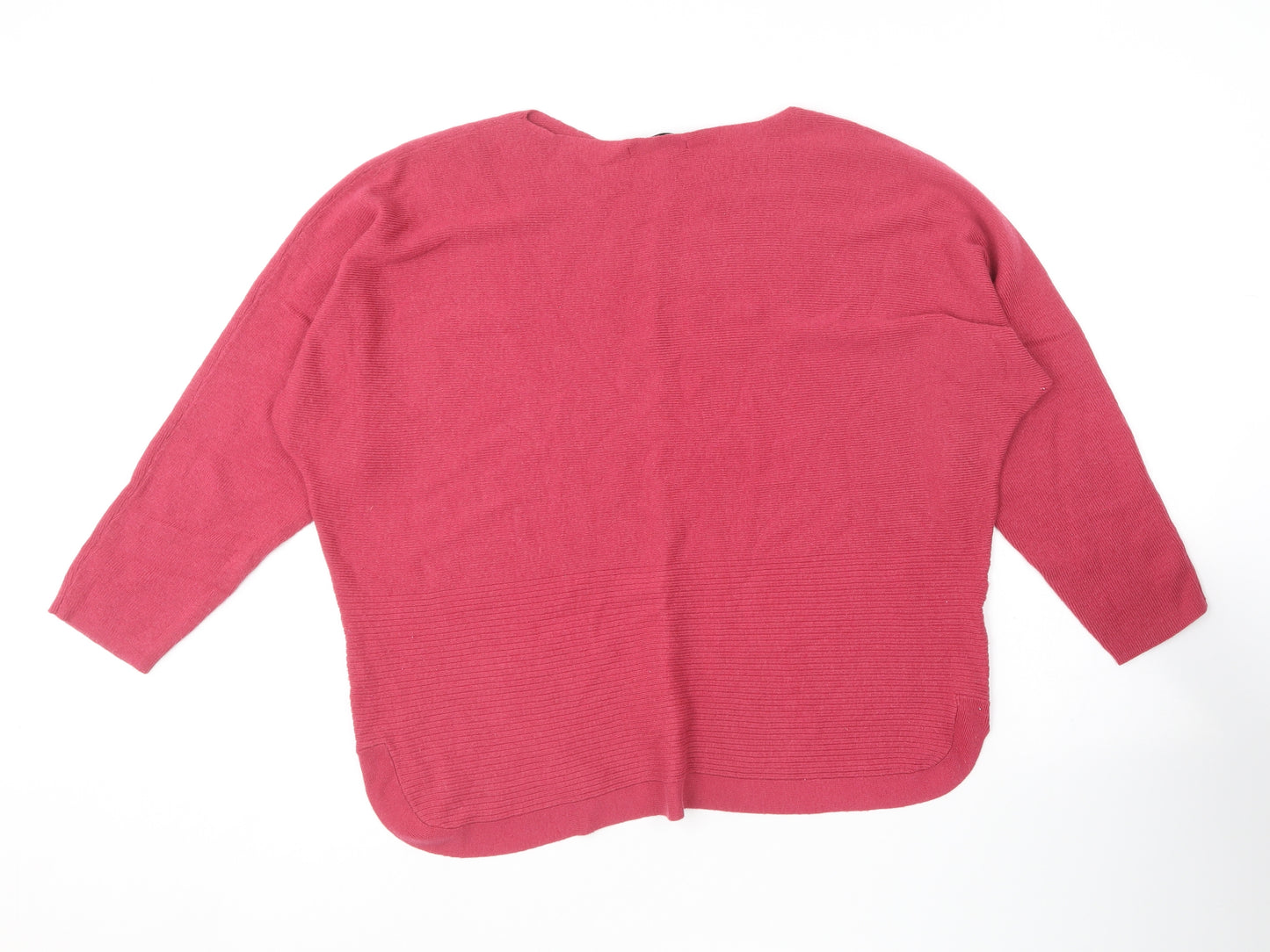 Dunnes Stores Womens Pink Round Neck  Cotton Pullover Jumper Size L