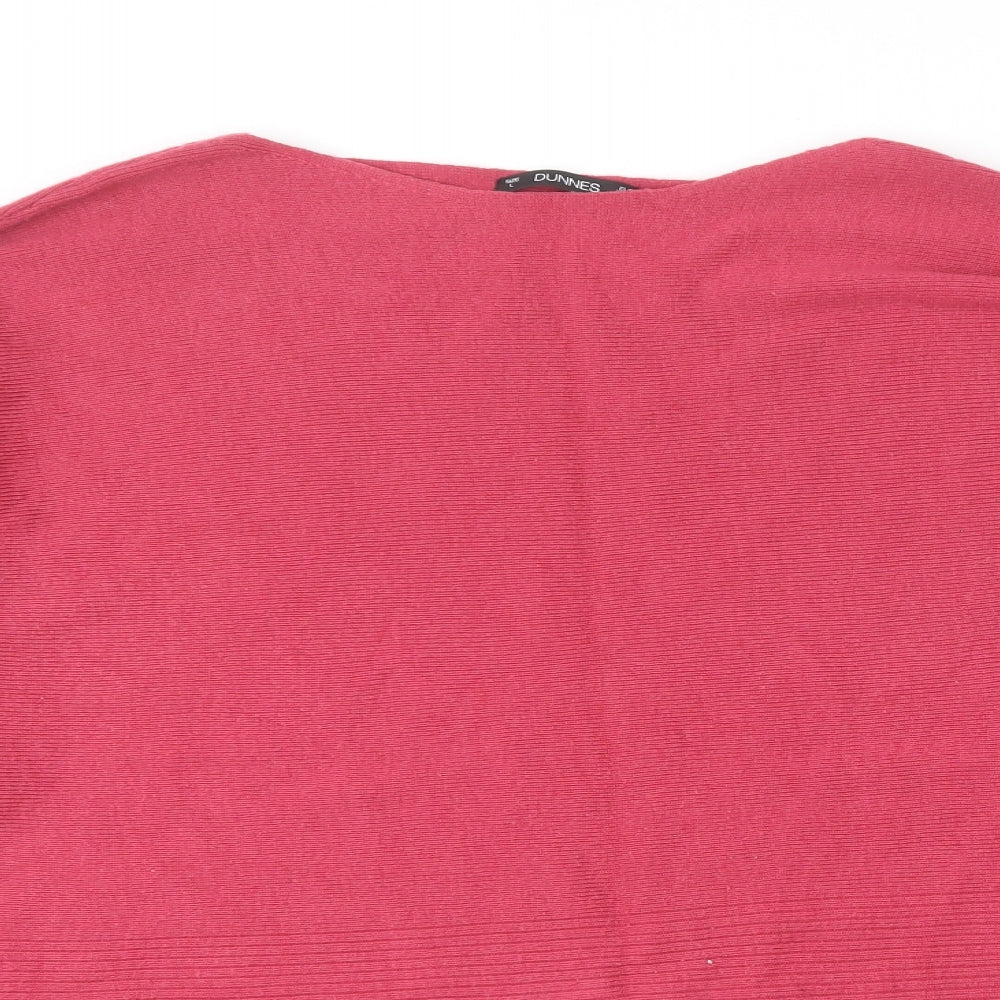 Dunnes Stores Womens Pink Round Neck  Cotton Pullover Jumper Size L