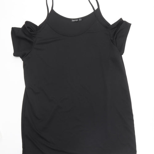 Boohoo Womens Black  Polyester Shift  Size 20  Boat Neck