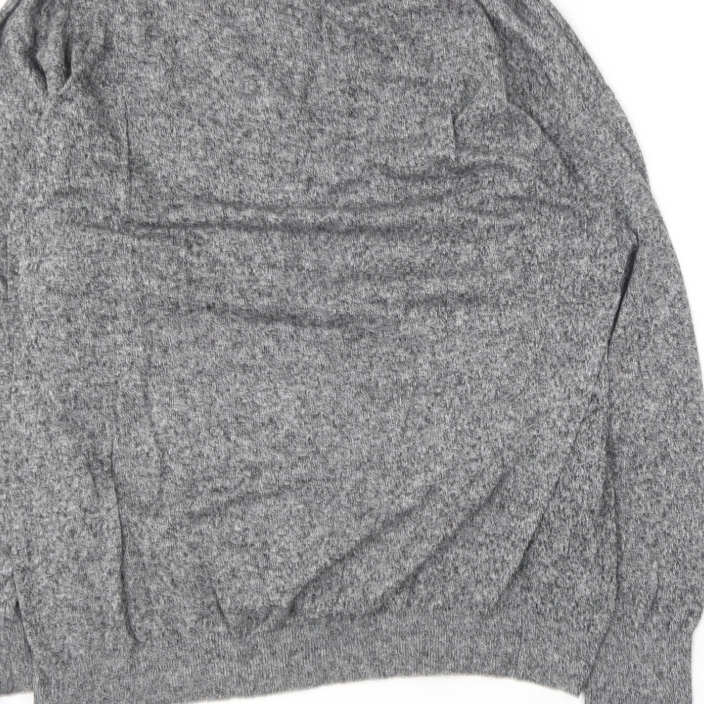 Marks and Spencer Womens Grey V-Neck  Cotton Pullover Jumper Size 16