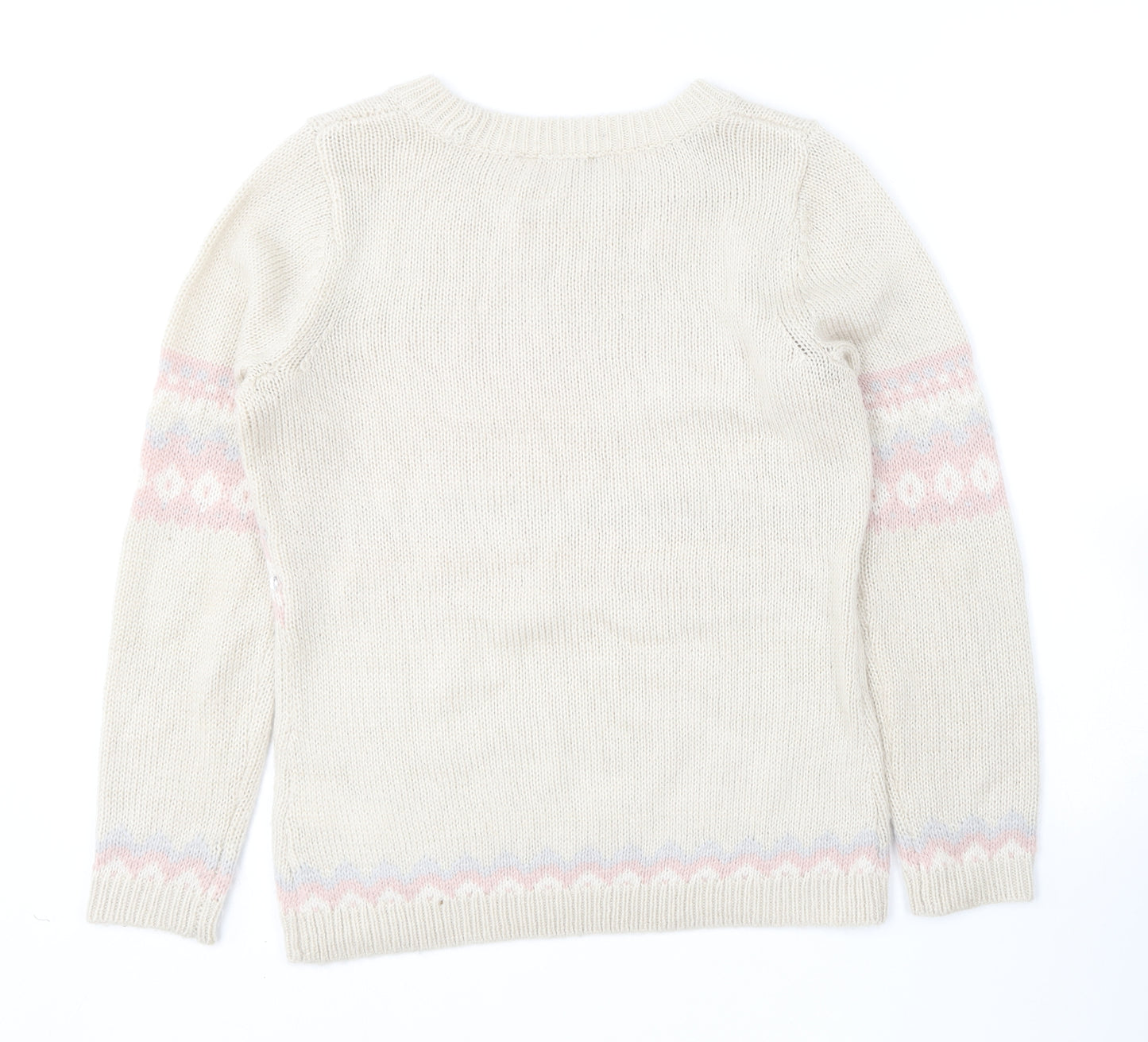 Dorothy Perkins Womens Beige Round Neck  Acrylic Pullover Jumper Size 10