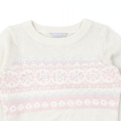 Dorothy Perkins Womens Beige Round Neck  Acrylic Pullover Jumper Size 10