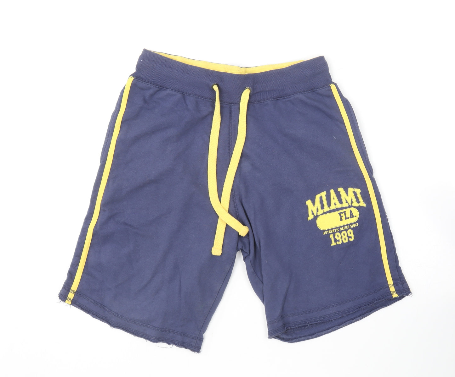 George Mens Blue  Cotton Sweat Shorts Size S L10 in Regular