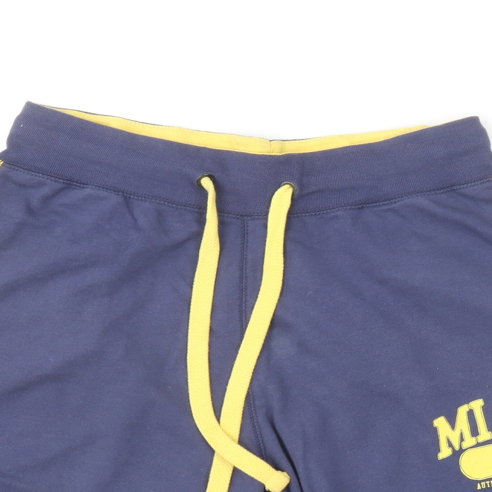 George Mens Blue  Cotton Sweat Shorts Size S L10 in Regular