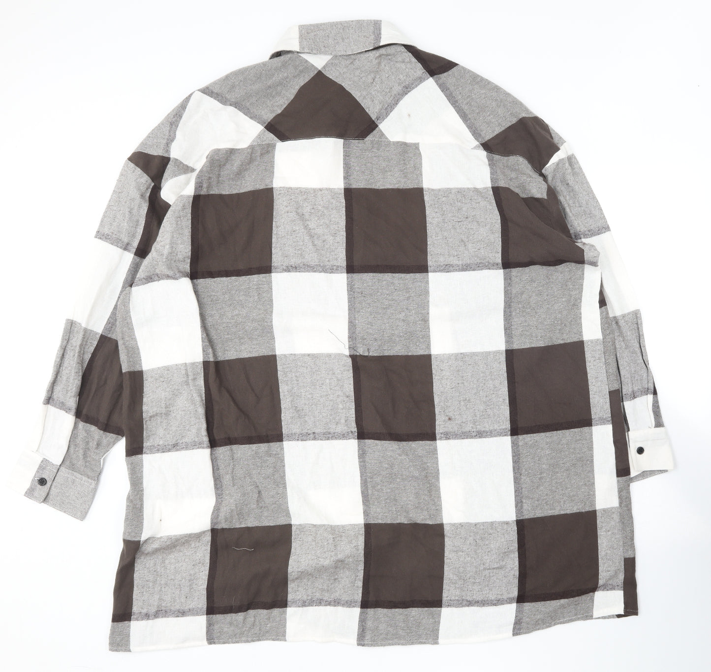 Pep&Co  Womens Brown Plaid Cotton Basic Button-Up Size 22 Collared